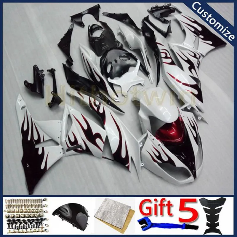 

motorcycle fairing For ZX-6R 2009 2010 2011 2012 ZX636 09 10 11 12 ZX6R Body Kit motor panels Injection mold red flames