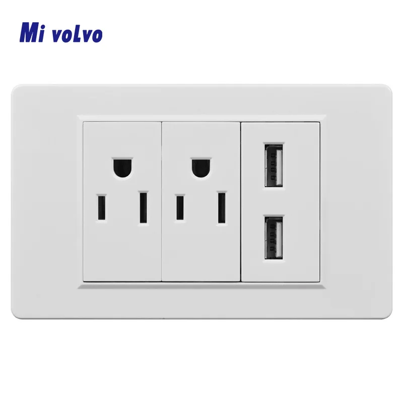 

118 US standard power socket three nine-hole conventional American triple power wall socket power plug flame retardant PC panel
