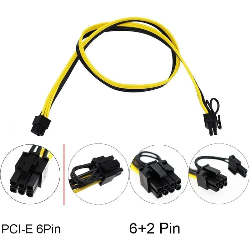 8 шт. 6 контактов PCI-E на (6 + 2) (штекер-штекер) силовой кабель для HP Серверная