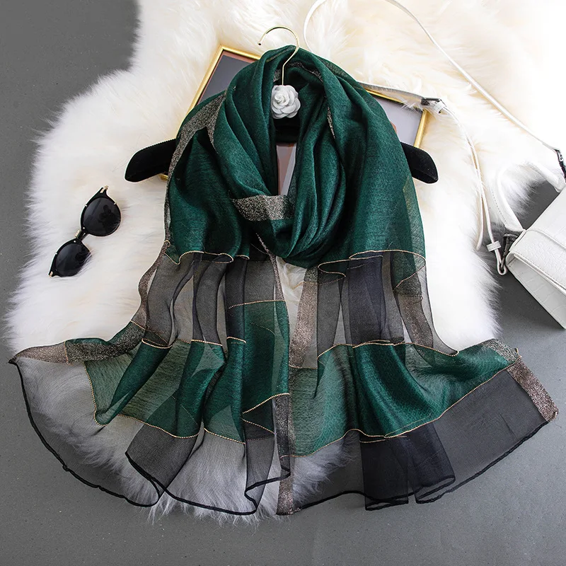 

2022 High Quality Silk Scarf Wool Pashmina Women Shawls Wraps brand solid Lady Winter Scarves Bandana Foulard Echarpe hijab