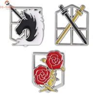 attack on titan brooch pin training corps military police regiment stationed corps eren badge brooch for fans gift