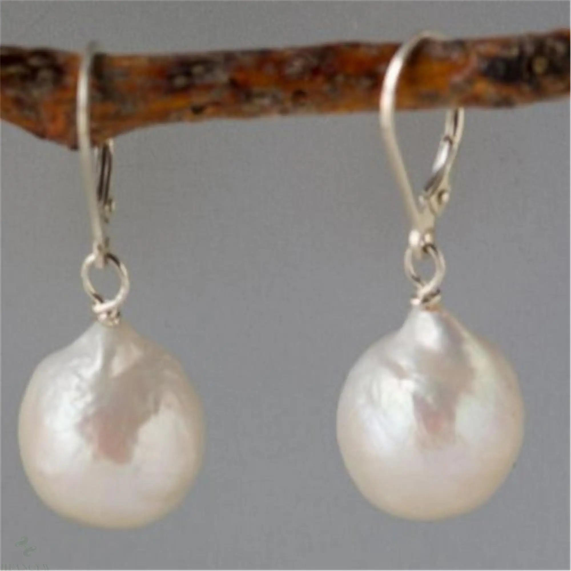 

White Baroque Pearl Earrings Women Dangle jewelry AAAA temperament Fine