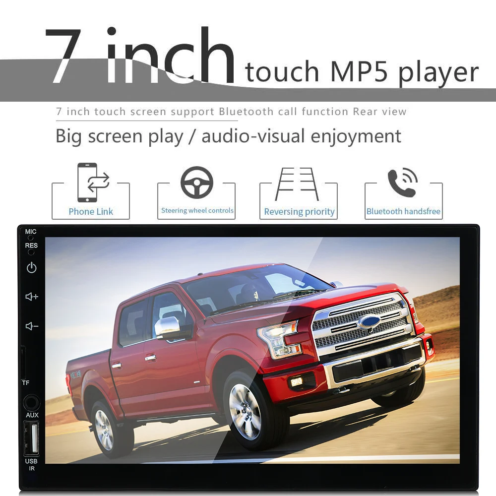 12v car mp5 player dvd stereo radio audio media reversing vedio 2 din 7 inch screen automobile accessories universal electronics free global shipping