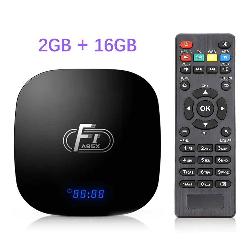 2G 16G Android 8,1 ТВ приставка A95X F1 Amlogic S905W четырехъядерный 2 ГБ 16 ГБ 1 ГБ 8 ГБ Поддержка H.265 4K 2,4G WiFi медиаплеер телеприставка Youtube - Цвет: 2G 16G