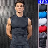 new mens 3d printed fitness running vest sleeveless tight stretch vest vest quick dry clothes outdoor sports tight t shirt