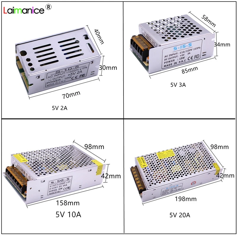 Драйвер светильник Ной ленты 220 В переменного тока на 12 2 А 3 5 а 10 15 20 30 50 адаптер