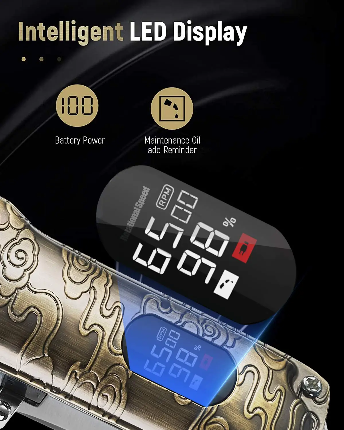 Полностью металлические декоративные машинки для стрижки волос RESUXI GoldFX 6500 об/мин