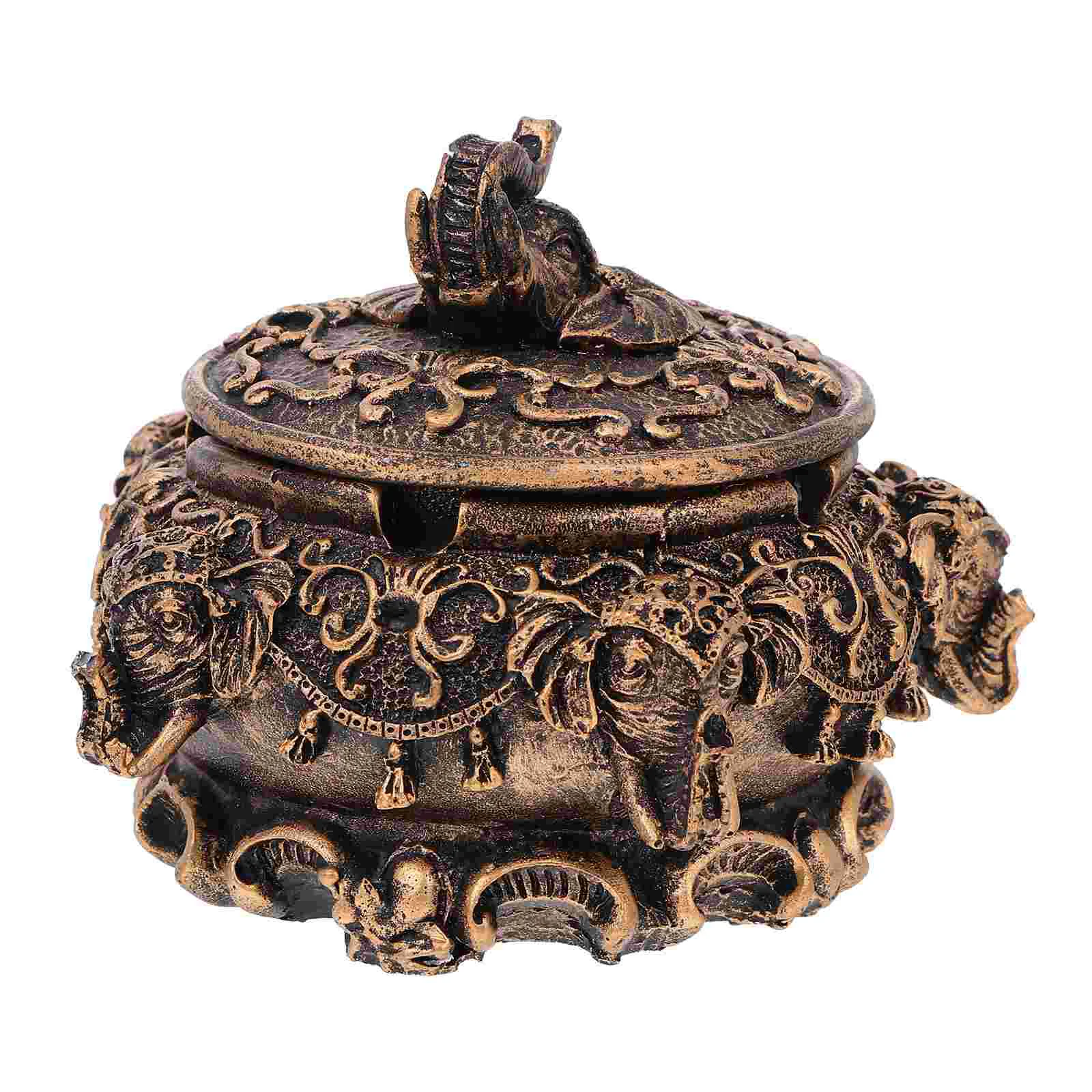 

1pc Home Use Ashtray Decor Delicate Relief Pattern Ashtray Storage Container
