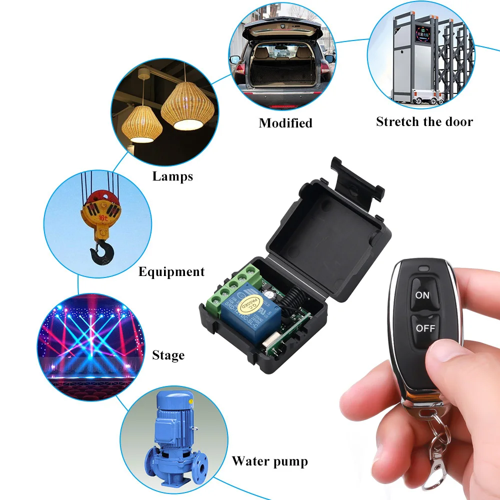 433 МГц DC 12 В 1CH беспроводной пульт дистанционного управления реле приемник