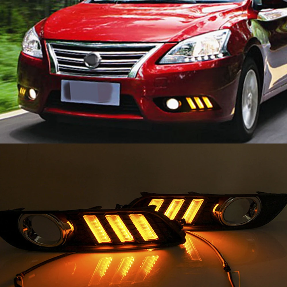 

Car Flashing 1 set For Nissan Sylphy sentra 2013 2014 2015 LED DRL Daytime Running Light Daylight Waterproof Signal lamp