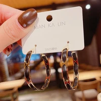 american and american metal leather splicing earrings design sense of high end french web celebrity atmospheric ear ring