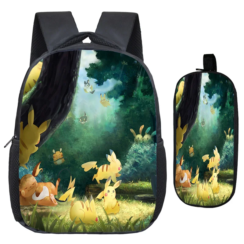 Покемон Пикачу чармандер Snorlax Eevee сумка Детский рюкзак отличное качество печати узор детский сад рюкзак+ ручка сумка
