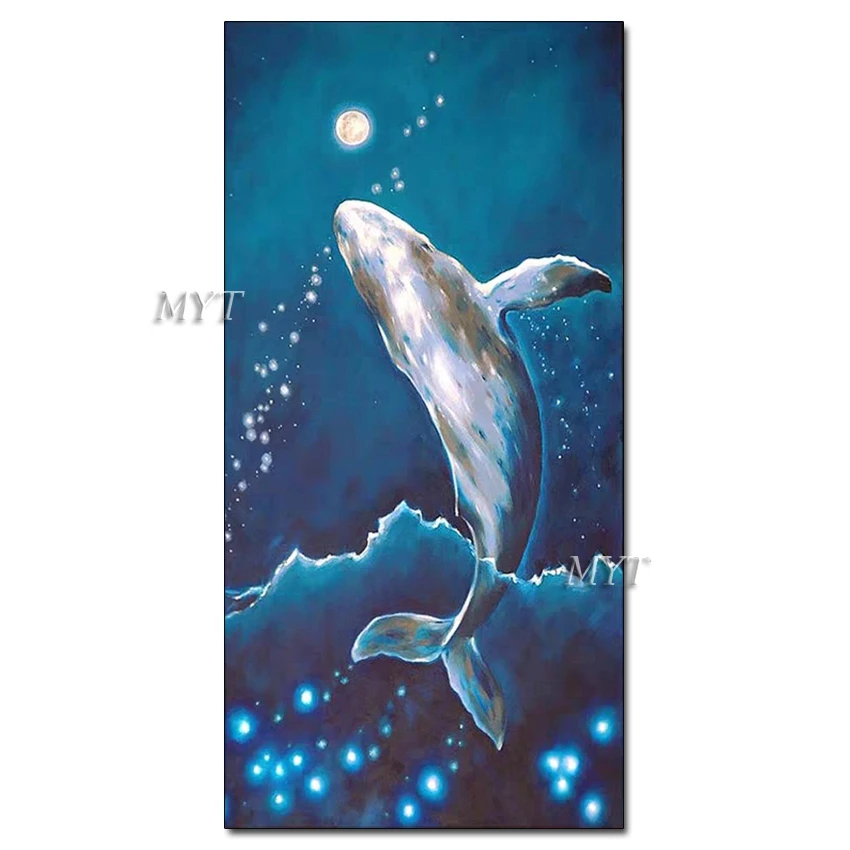 

Раскраска по номерам, изображение дельфиката, ручная роспись на стене, морская вода, луна, подвал, гостиная на холсте