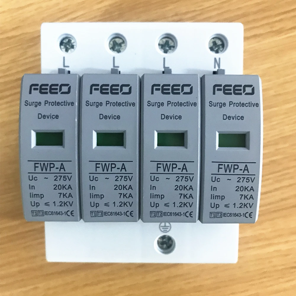 

FEEO 4P 275V AC SPD Type 1+2 AC Surge Protective Device 7KA Arrester Device