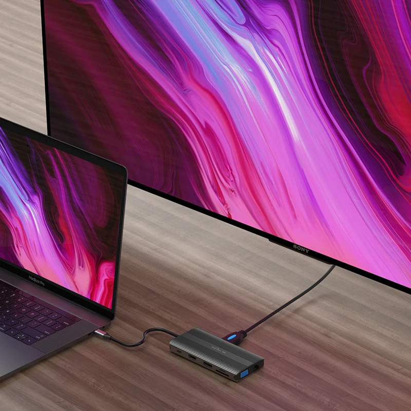 Blueendless Multi USB 3.0 HDMI DP адаптер для сплиттера 3 порта Тип C концентратор VAG 0 Для MacBook Pro