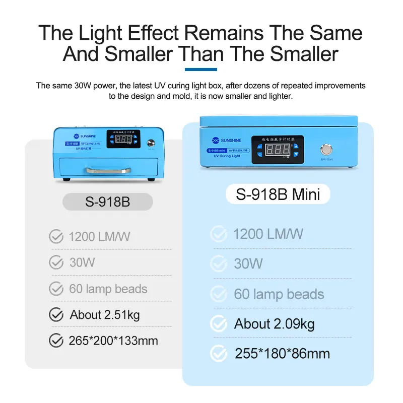 S-918B Mini UV лампа для отверждения Оса изогнутая прямая стеклянная против морщин