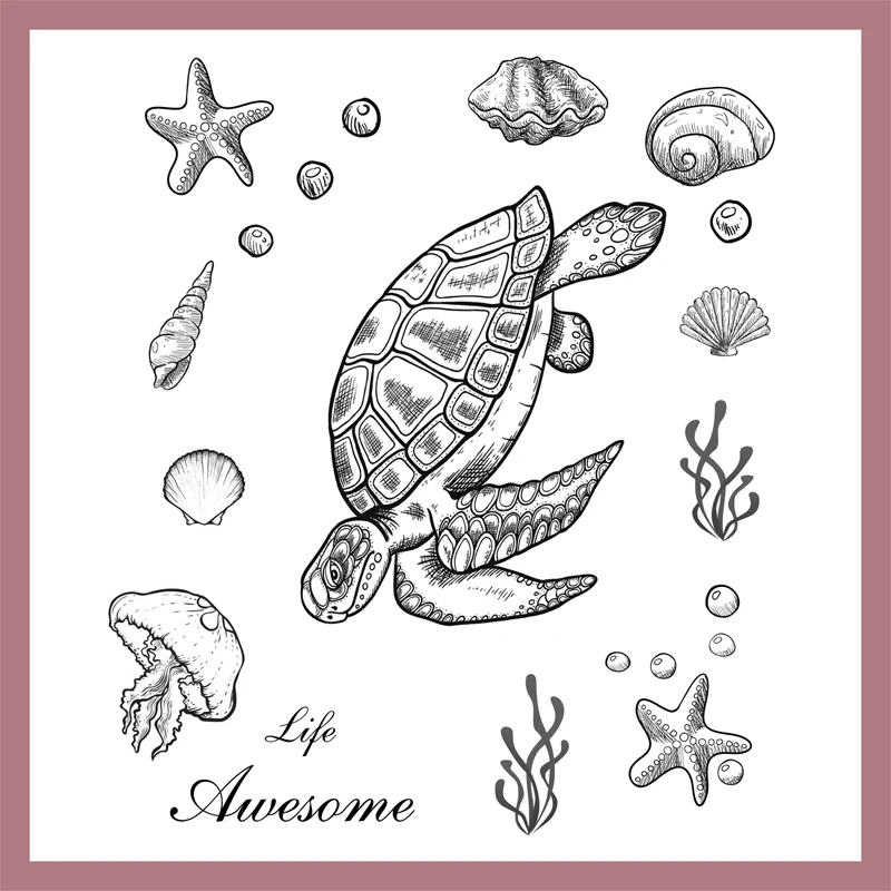 ZATBWS Big turtle Clear Stamps For DIY Scrapbooking/Card Making/Album Decorative Rubber Stamp Crafts | Дом и сад