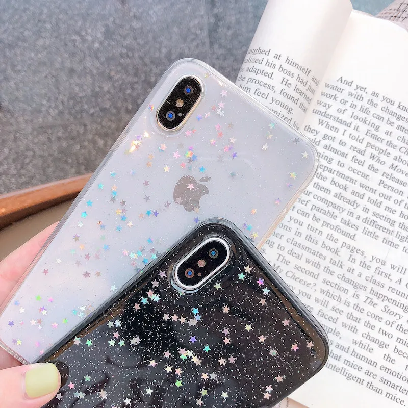 Чехол для iphone 12 11 Pro Max XS X 7 8 6 6s plus Блестящий Мягкий силиконовый прозрачный чехол из