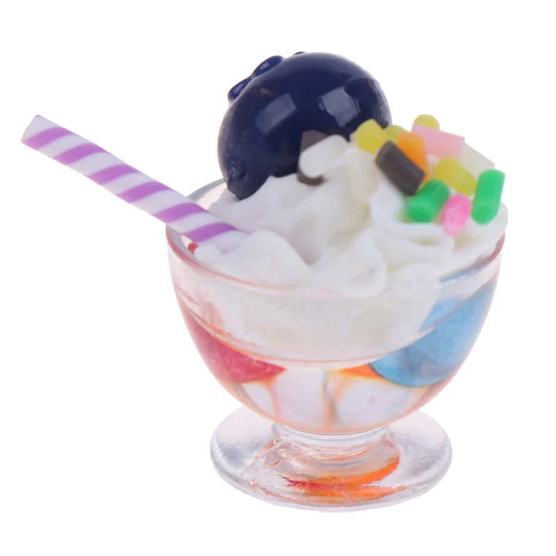 

1:12 Dollhouse Miniature Blueberry Ice Cream Cup Dolls Kitchen Food Accessories 100% Brand New and High Quality !