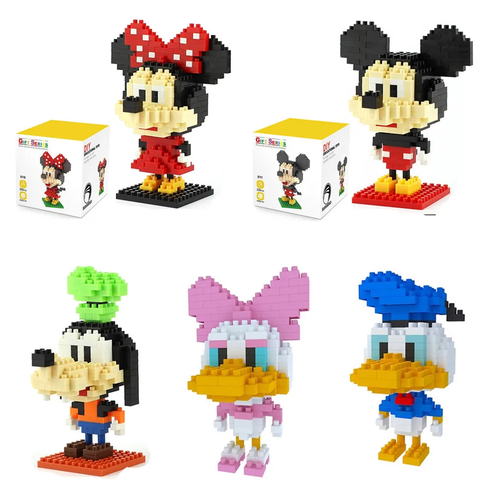 

Disney Mickey Minnie Mouse Donald Duck DIY 3D model micro building brick blocks action figures Education Toy Gift Ornaments