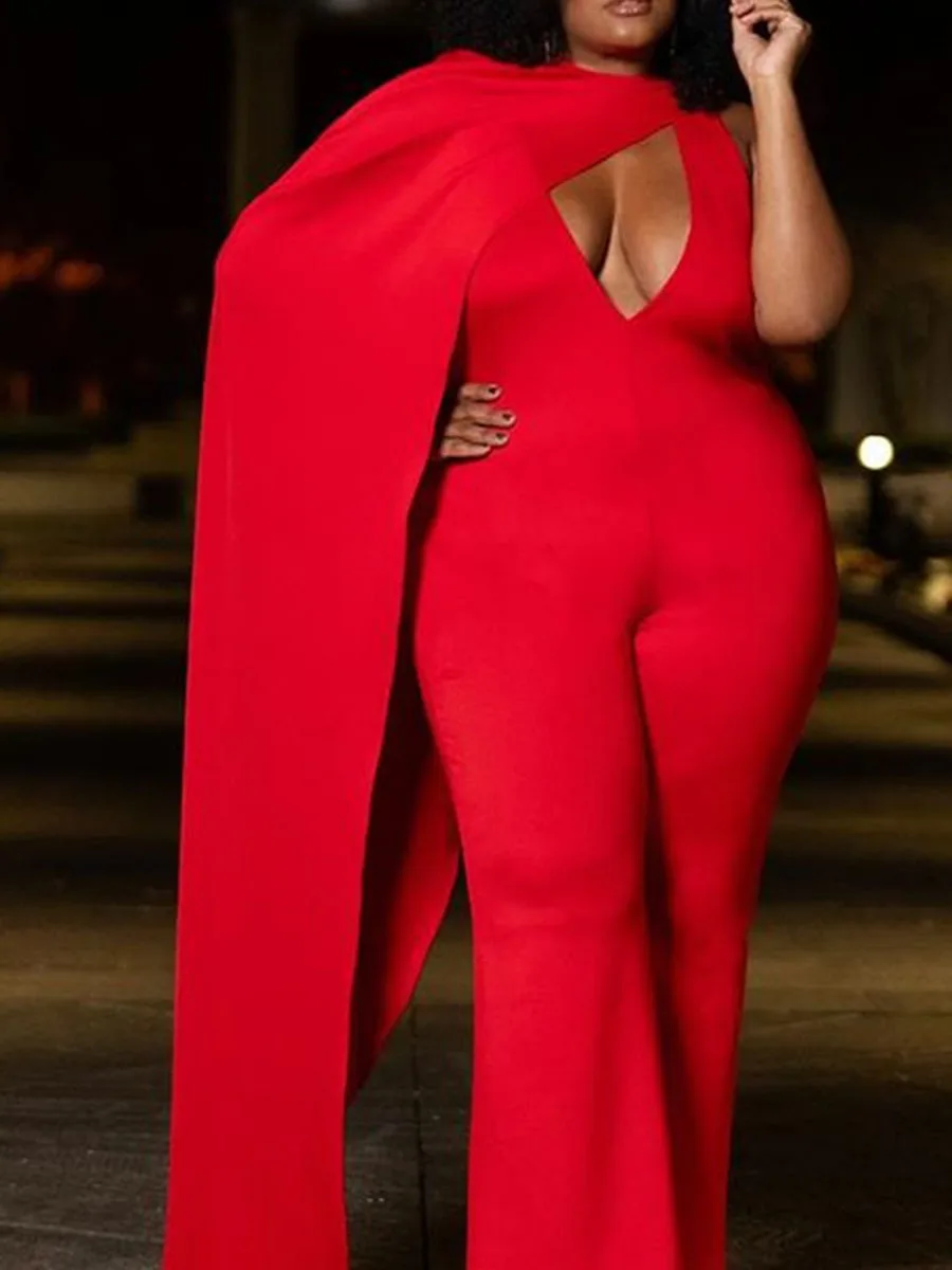 Летние сексуальные Клубные красные комбинезоны размера плюс вечерние женские