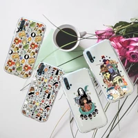 totoro cute design anime phone case transparent for huawei honor p mate 40 20 30 10 50 i 9 x mate pro lite 8a