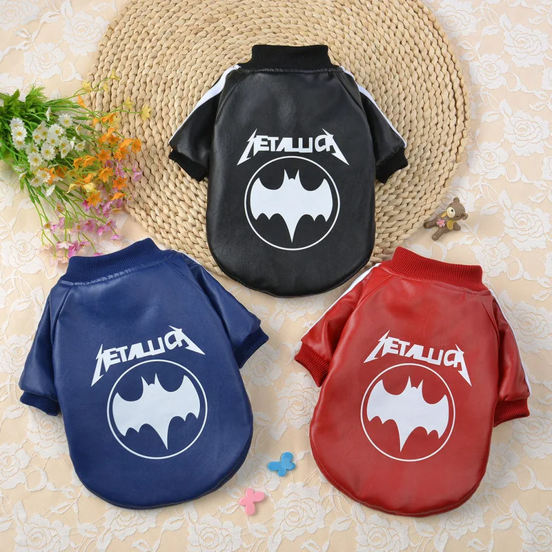 Одежда для собак Бэтмен зима две ноги модная красивая кожаная куртка милая