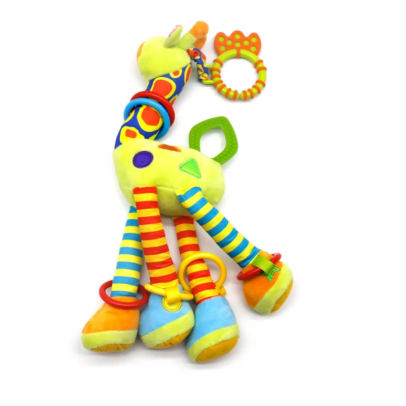 

Baby plush toy lathe hanging newborn giraffe teether bell puzzle doll BB device teether