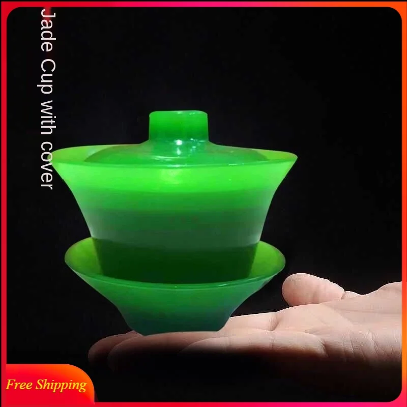 

Jade Tureen Teacup for Making Tea Heat-resistant Tea Set Gifts Tazas Chinese Teaset Elegant Gaiwan Lid Bowl Saucer Tea Brew