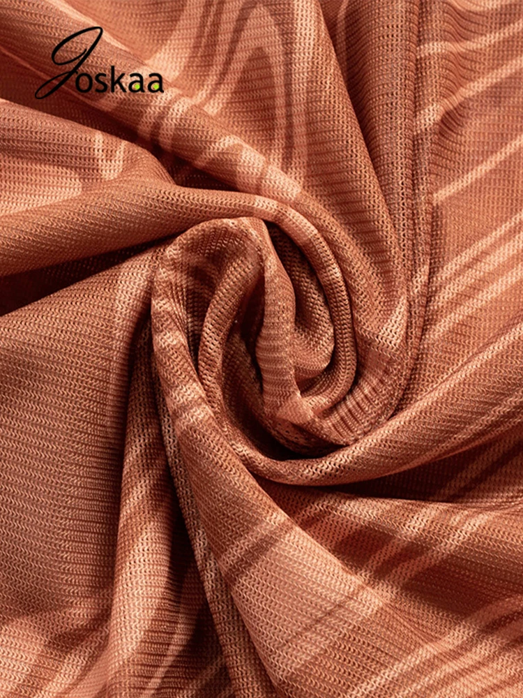 

Joskaa Printed Sheer Mesh O-Neck Long Sleeve Bodycon Maxi Dress Women Fashion Streetwear Summer 2021 Sexy Party Clubwear