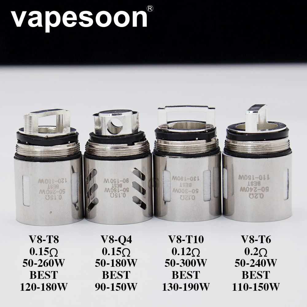Аутентичные VapeSoon Головка Катушки TFV.88 Головка Катушки V8-T10 V8-T6 V8-Q4 V8-T8 V8 РБА замена катушки для TTFV8. Облако зверь бак