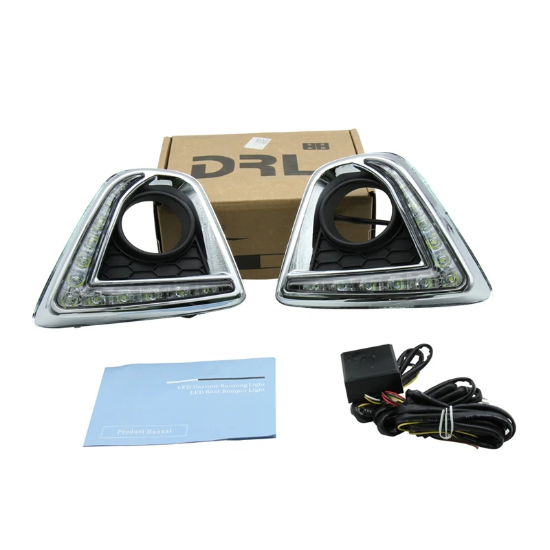 

2Pcs for 2012-2014 Mazda CX-5 with Yellow and Blue Three-Color LED Daytime Running Light