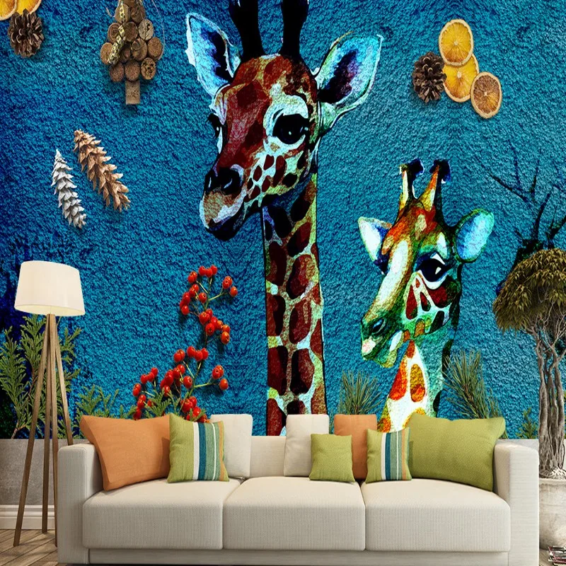

Drop Shipping Photo Wallpaper Custom Deiched Sika Deer Wallpaper High Quality Bar Decoration Wall Children Room Mural