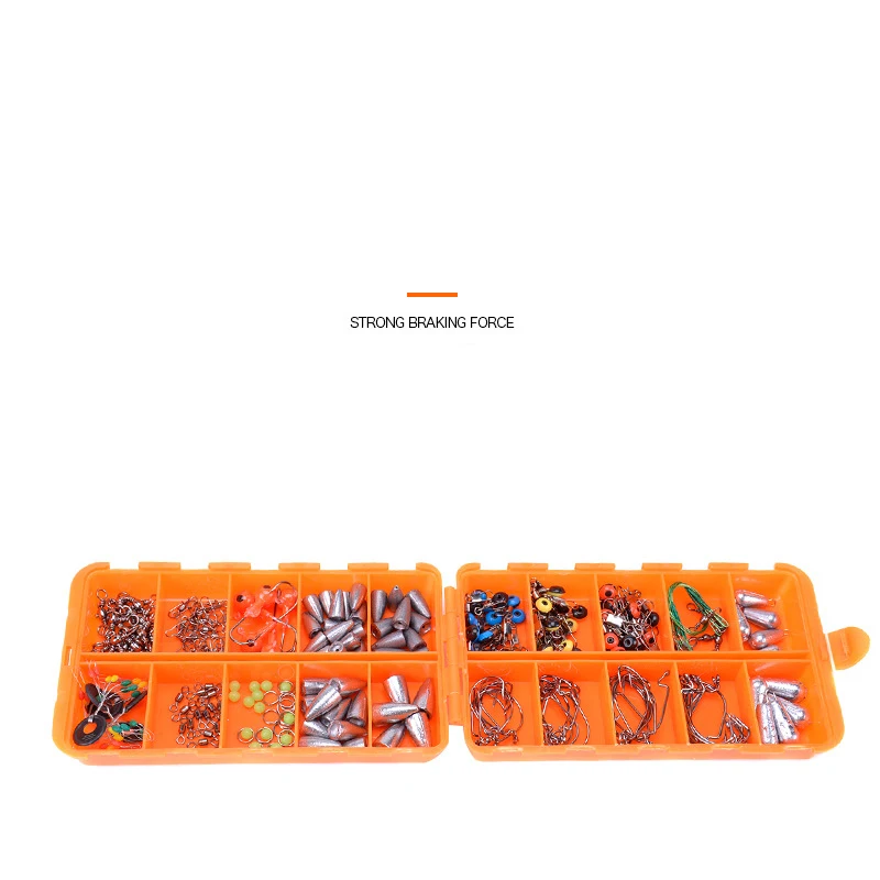 YINGTOUMAN 226Fishing Accessories Kit Fishing Hooks Rolling Swivel Lead Drop Connector Luminous Beads with Tackle Box | Спорт и