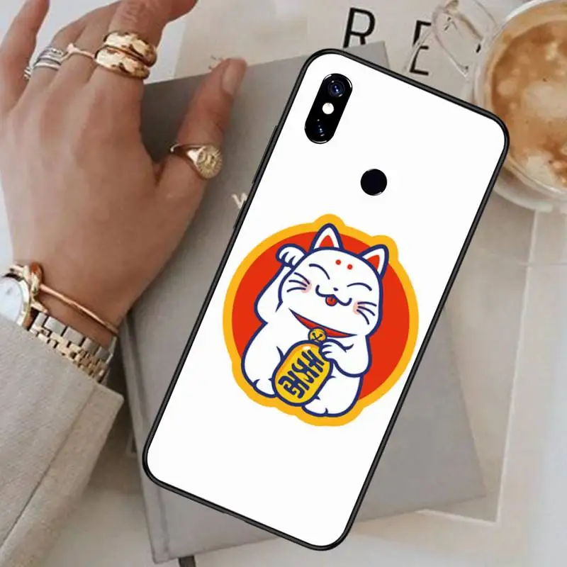 

Cherry Blossom Lucky Cat Phone Case For Xiaomi Redmi 7 8 9t a3Pro 9se k20 mi8 max3 lite 9 note 9s 10 pro
