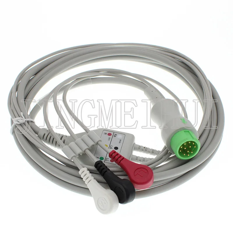 12pin ECG EKG 3/5 провода цельный кабель и электрод leadwire для Datascope-Mindray pm5000/6000/benewiew T5 T6 T8 |