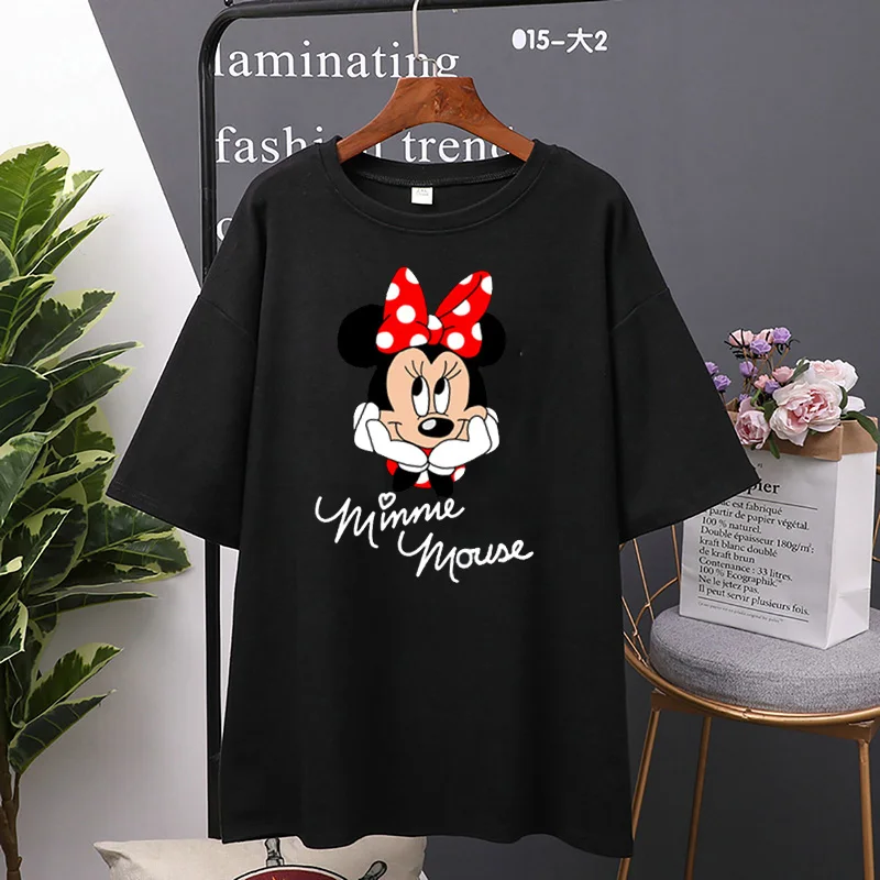 Disney cartoon Mickey Tshirt Tops Summer casual oversized Women T-shirts Ulzzang hip hop Streetwear Harajuku short sleeve tshirt