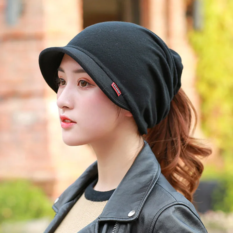 Мягкие вязаные конский хвост зимние шапки бини для женщин шерстяная шапка стрейч