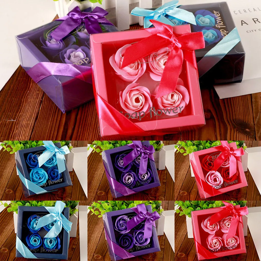 4 шт. Подарочная коробка с розами подарок на день Святого Валентина роскошное