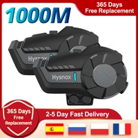 1000m buetooth compatible 5 0 motorcycle helmet intercom headset bt wireless talker waterproof moto motorbike earphone 2 riders