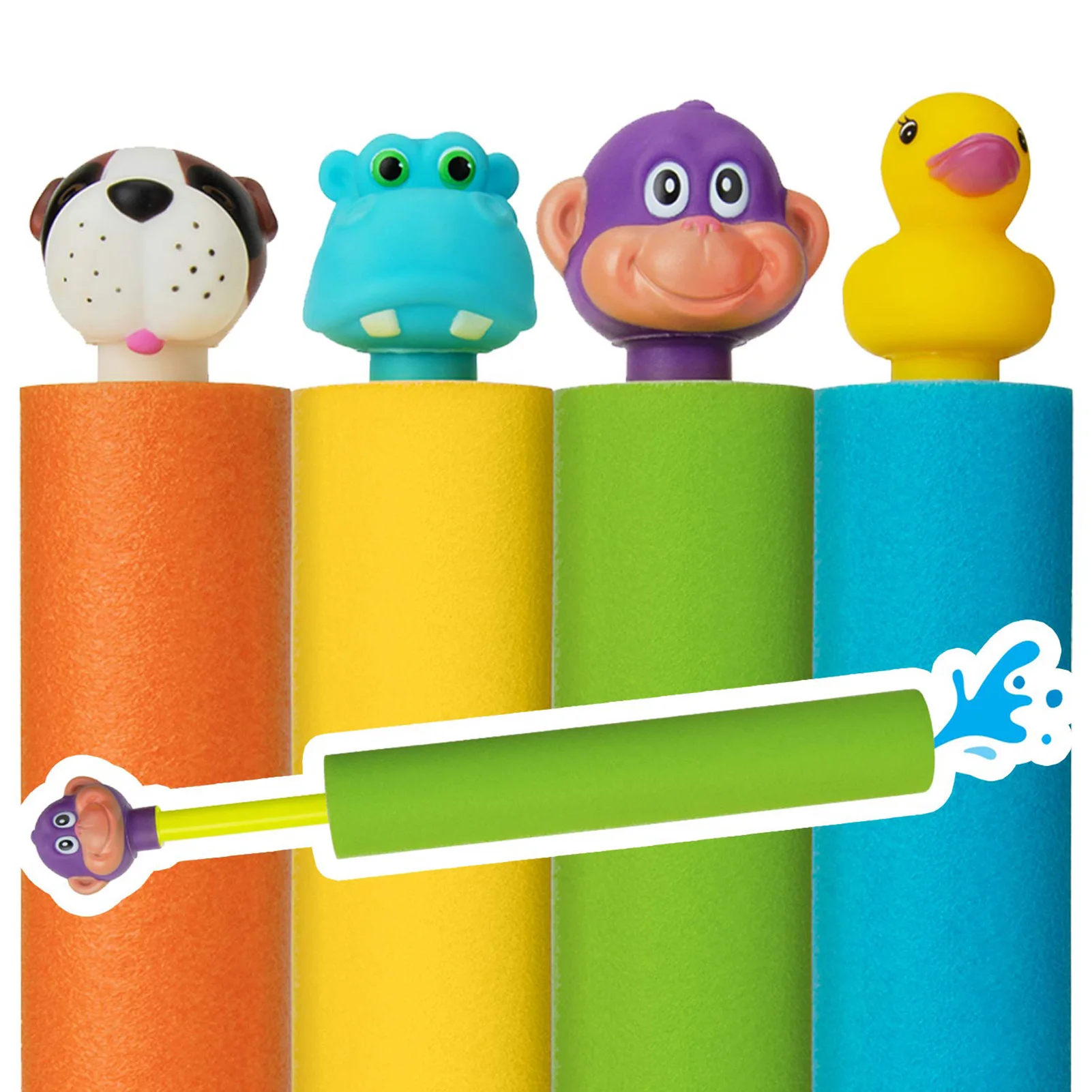 

1pc Children Summer Water Gun Cartoon Animal Head Pulltype EVA Foam Water Shooter Blaster Beach Toys Outdoor Games everywhere