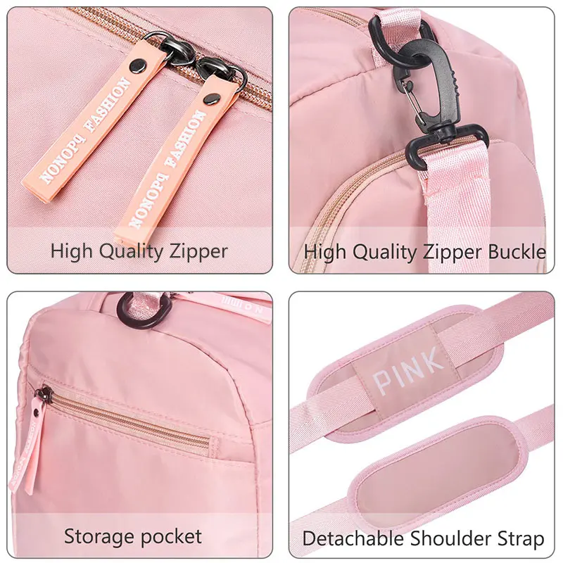 Розовая сумка для фитнеса с блестками Водонепроницаемая спортивная на плечо