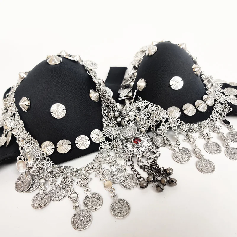 Для женщин танцевальная одежда Серебряная цепочка металлическими шипами