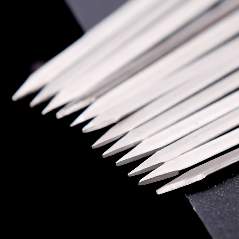 

15pcs Reusable flat stainless steel barbecue skewers bbq Needle stick For outdoor camping picnic tools cooking tools