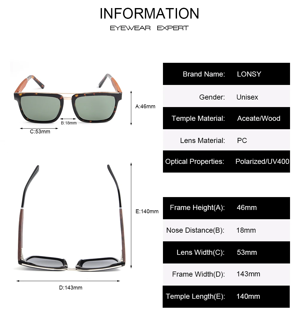 LONSY 2020 классические ацетатные деревянные женские и мужские солнцезащитные очки