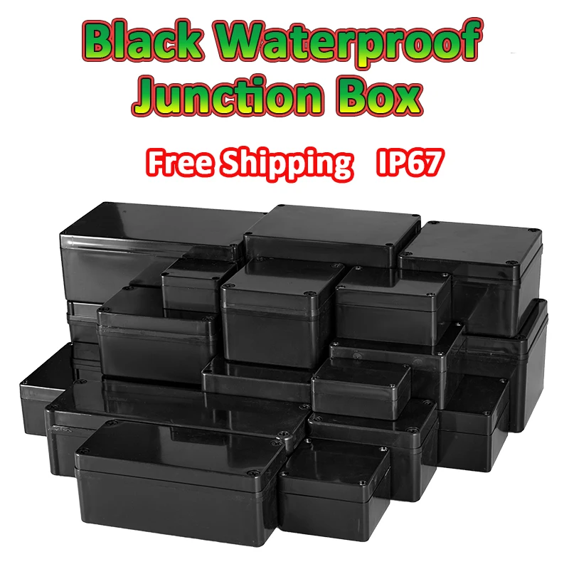 Waterproof Black Plastic Enclosure Box Electronic Ip67 Project Instrument Case ABS Outdoor Junction Box Project Box Housing