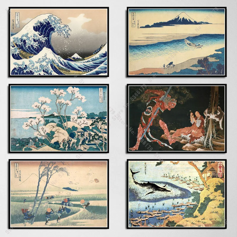 Винтажный постер NT810 Katsushika Hokusai Kanagawa Mount с принтом настенное искусство Картина на