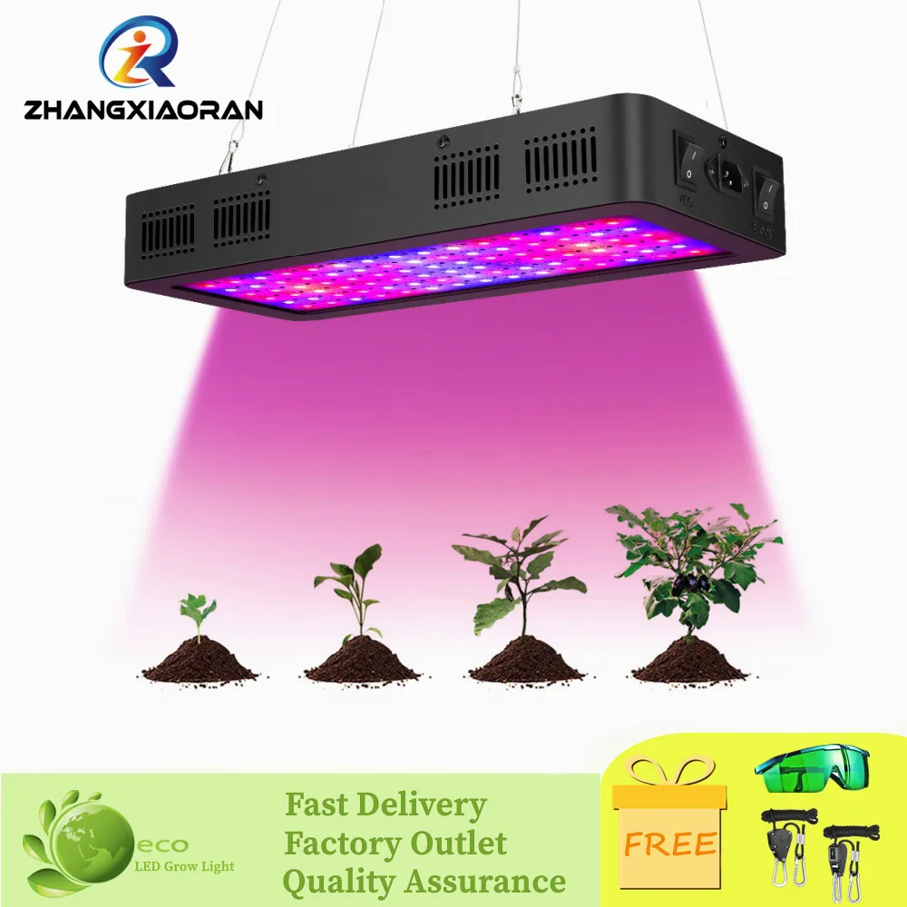 New LED Grow Light 600-2000W Full Spectrum Veg/Bloom 410-730nm IR/UV for Indoor Grow Tent Greenhouse Plants Flower flowering