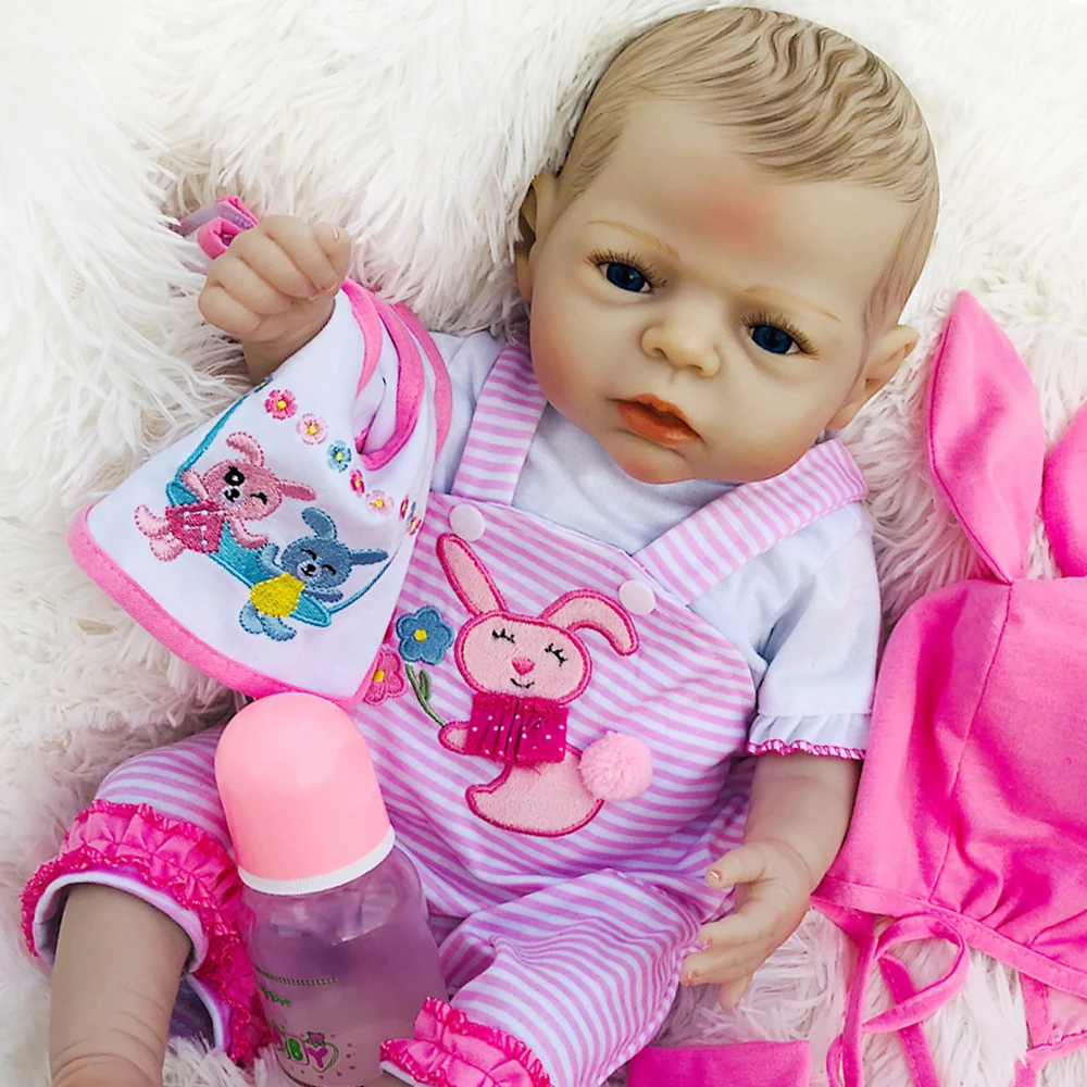 

Boneca reborn girl corpo silicone baby doll toys for children gift 22inch 55cm detailed painted hair bebe reborn