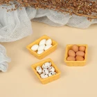 Миниатюрное мини-яйцо для кукольного домика 1:12 с подносом